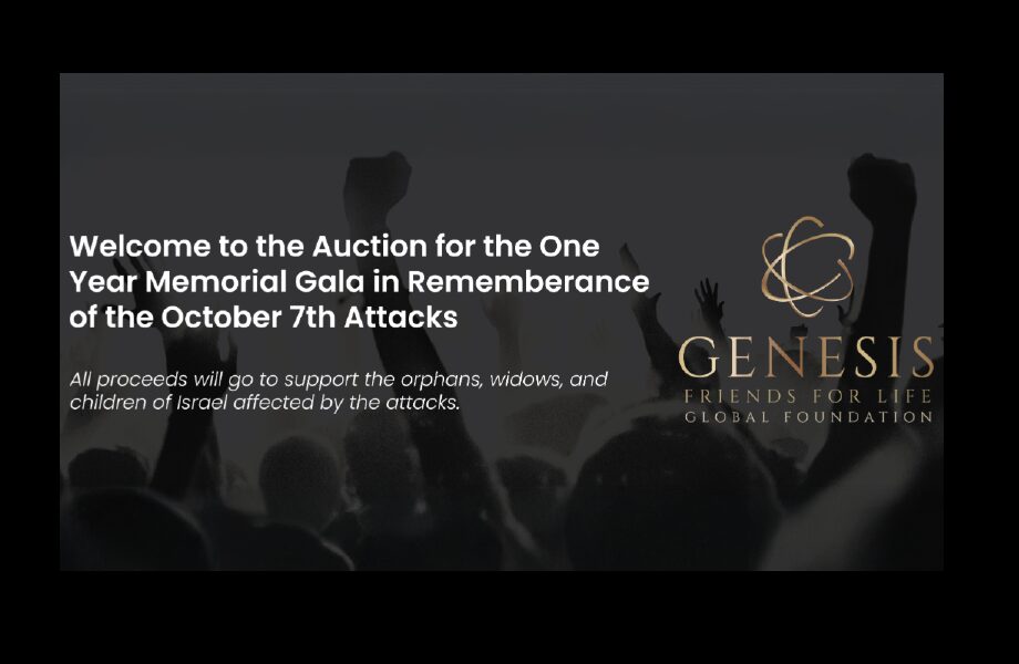 Genesis Friends for Life Launches Charity Auction to Support October 7th Victims and Their Families